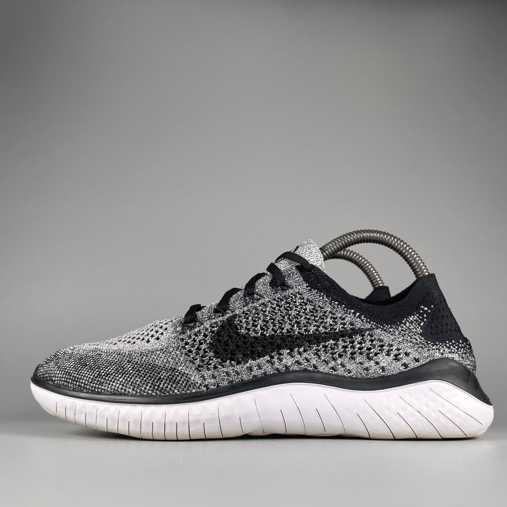 Nike Free RN Flyknit 2018 Women's Size 8.5 Black White Oreo Running Sneaker Shoe